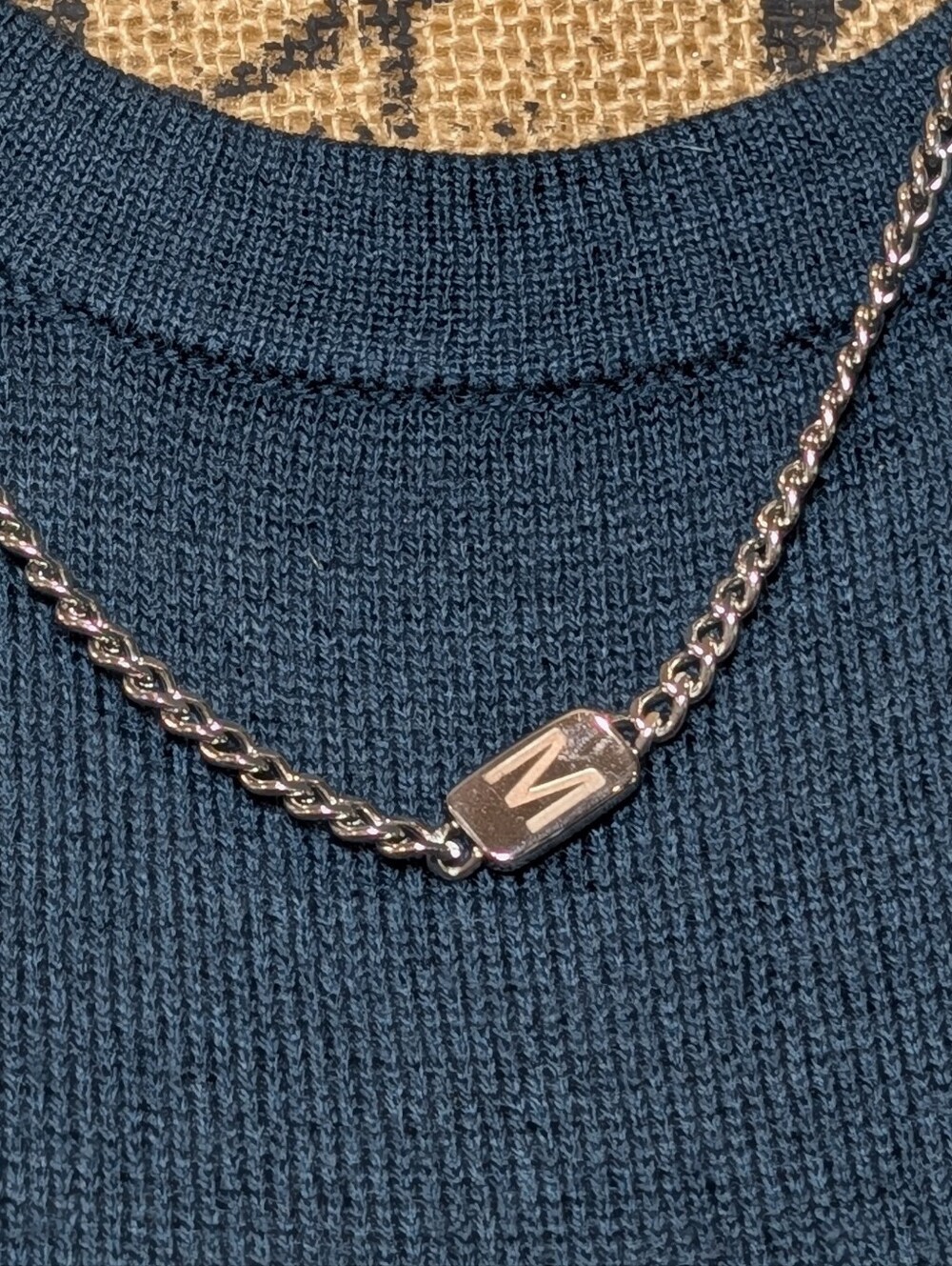Personalized Silver 'M' Chain Necklace